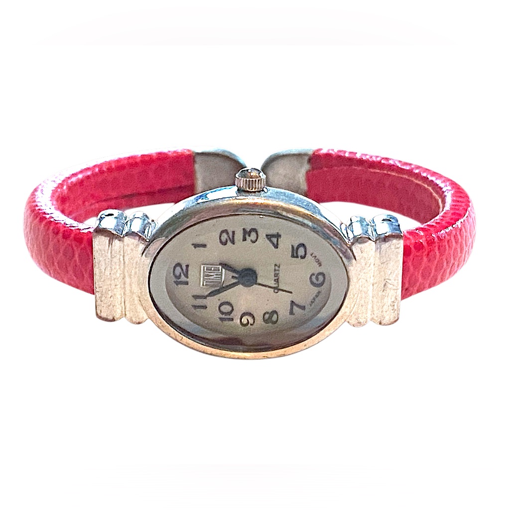 Red Silver Watch Bracelet